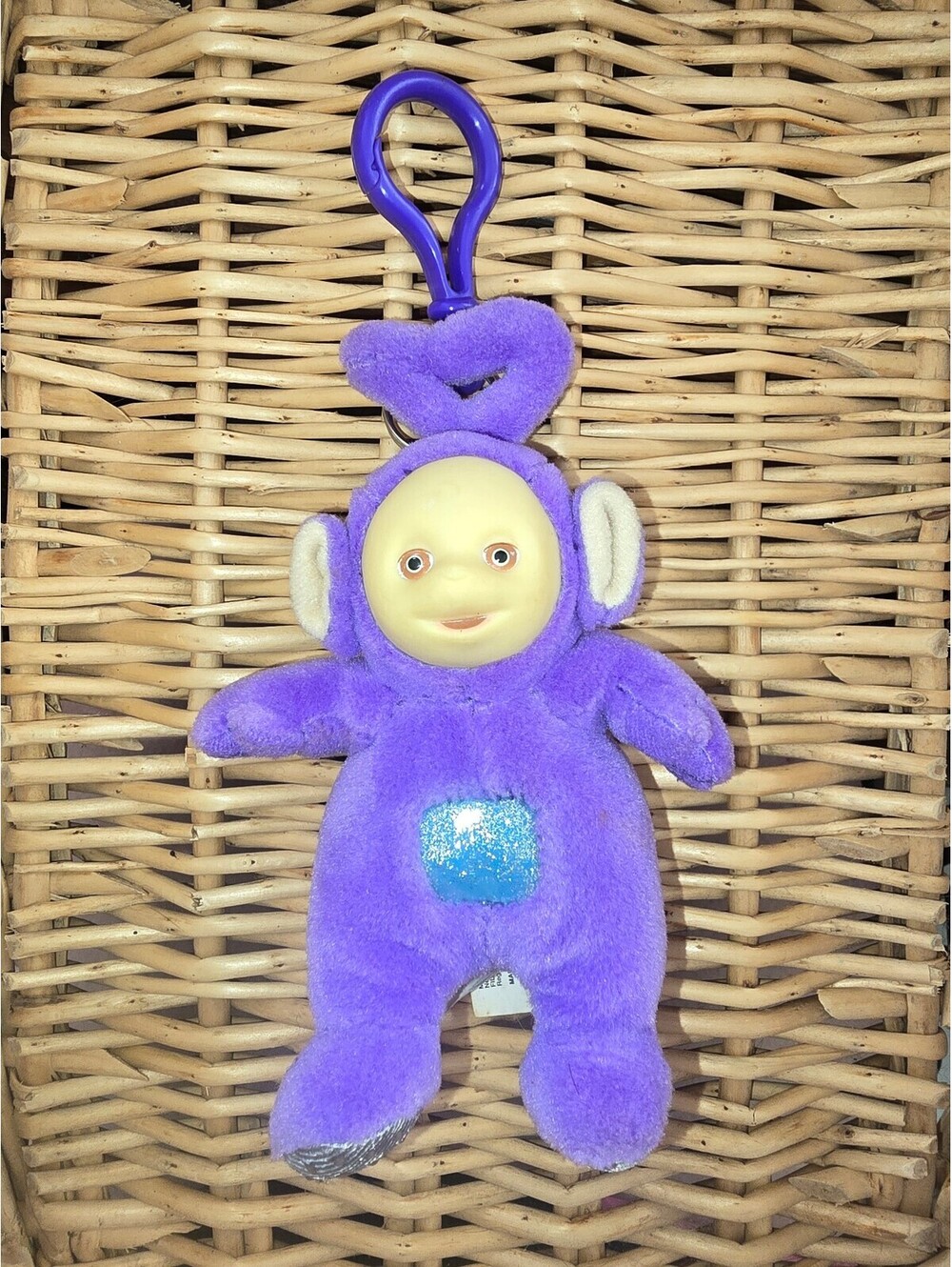 Vintage 1998 Teletubbies Purple Tinky Winky Beanie Plush Keychain